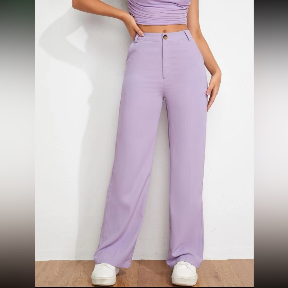 SHEIN Lilac Purple Wide Leg Pants